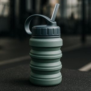 Foldable Water Cup with Built In Straw for Gym and Running